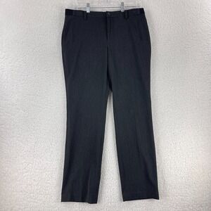 NYDJ Gray Straight Leg Dress Pants Womens Mid-Rise Flat Front Work Wear Size 10P